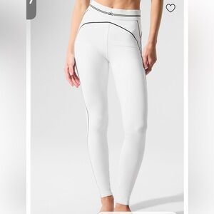 ALO Yoga White Leggings with Black Accents